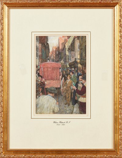 Um engarrafamento elizabetano (lápis e aquarela) de William Hatherell