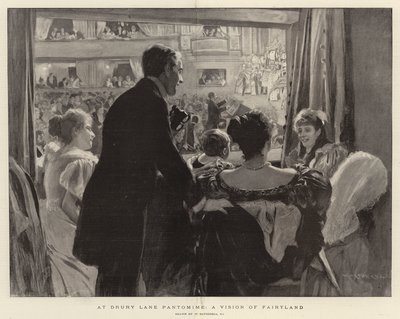 Na Drury Lane Pantomime, uma visão do mundo das fadas de William Hatherell