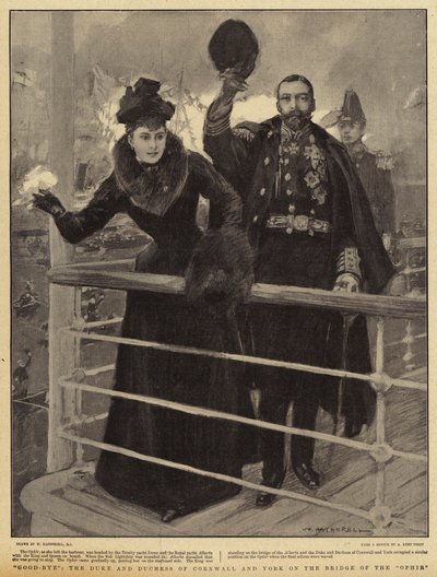 Adeus o Duque e a Duquesa da Cornualha e York na Ponte do Ofir de William Hatherell