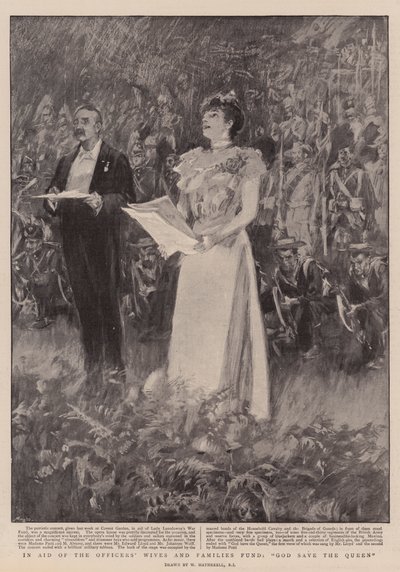 Em auxílio do Fundo de Esposas e Famílias dos Oficiais, God Save the Queen de William Hatherell