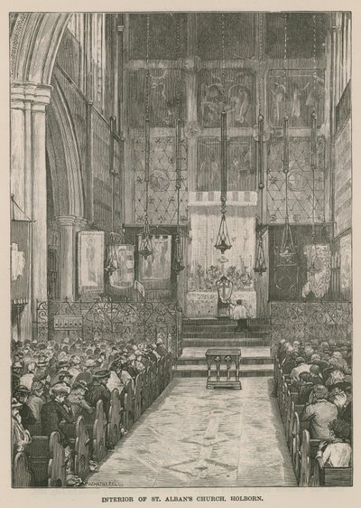 Interior da Igreja de St Alban, Holborn, Londres de William Hatherell