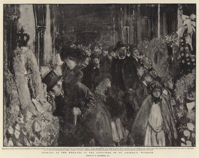 Olhando para as grinaldas no claustro de St George, Windsor de William Hatherell