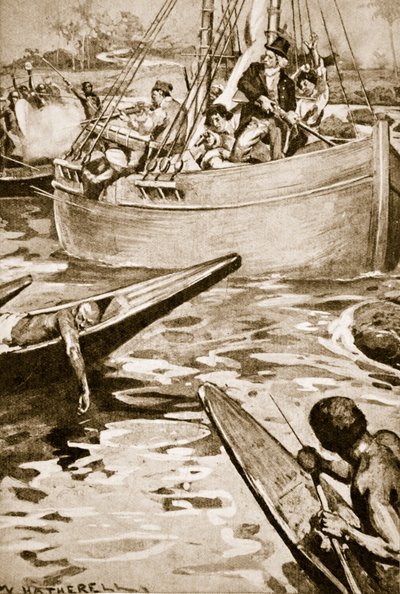 A última resistência do Mungo Park contra os nativos nas corredeiras de Bussa de William Hatherell