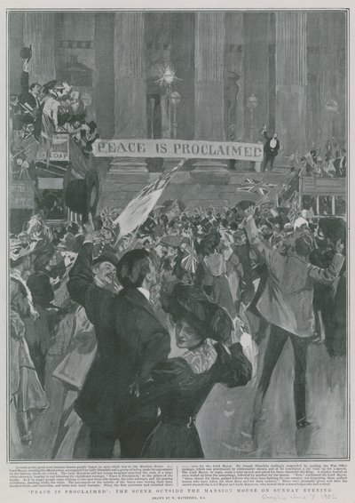 A paz é proclamada: A cena do lado de fora da mansão no domingo à noite de William Hatherell