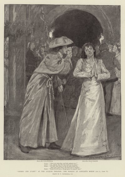 Romeu e Julieta no Teatro Lyceum, a Masque na Casa dos Capuletos, Ato I, Cena V de William Hatherell