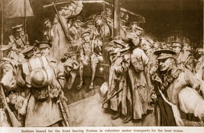 Cenas de alegria pungente e pathos promulgadas nas grandes estações ferroviárias de Londres, 1914-19 de William Hatherell