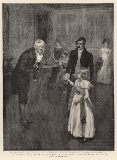 Sir Walter Scott sendo apresentado à rainha, depois princesa Victoria de William Hatherell