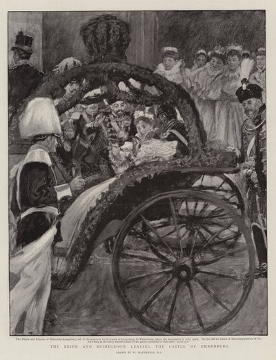 A Noiva e o Noivo saindo do Castelo de Ehrenburg de William Hatherell