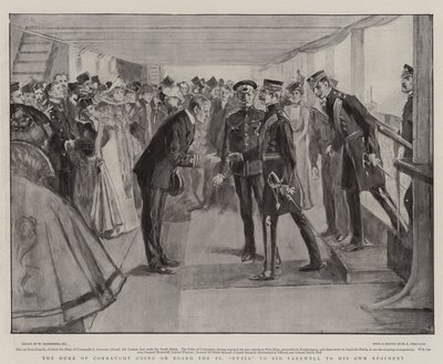 O duque de Connaught indo a bordo da SS Núbia para se despedir de seu próprio regimento de William Hatherell