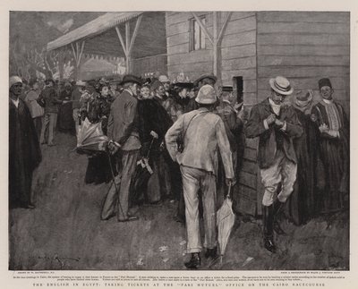 Os ingleses no Egito, levando ingressos no escritório da Pari Mutuel no Hipódromo do Cairo de William Hatherell