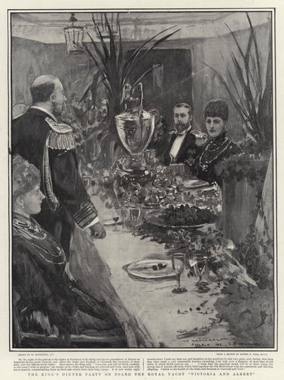 Festa do Jantar do Rei a bordo do Royal Yacht Victoria and Albert de William Hatherell