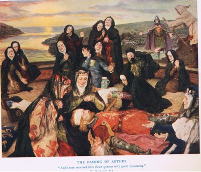 A passagem de Arthur, ilustração do &39;rei Arthur&39; de William Hatherell