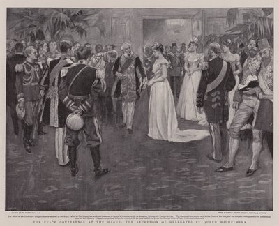 A Conferência de Paz em Haia, a recepção de delegados pela rainha Wilhelmina de William Hatherell