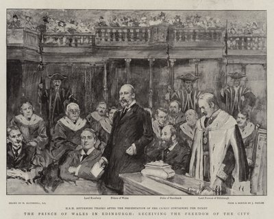O Príncipe de Gales em Edimburgo, recebendo a Liberdade da Cidade de William Hatherell