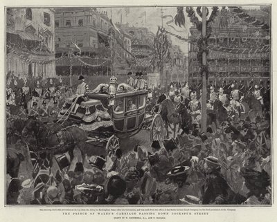 Carruagem do Príncipe de Gales passando pela Rua Cockspur de William Hatherell