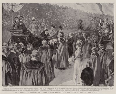 A Rainha em Dublin, o Lord Mayor apresentando a Espada Cívica a Sua Majestade de William Hatherell