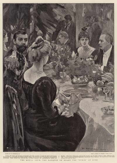 The Royal Tour, o banquete a bordo do Ophir em Suez de William Hatherell