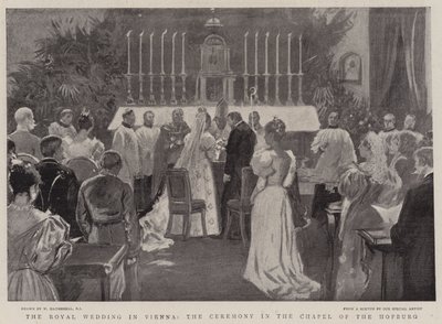 O casamento real em Viena, o cerimonial na capela do Hofburg de William Hatherell