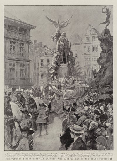 O tricentenário Vandyck na Antuérpia, o carro Vandyck na Grande Procissão de William Hatherell