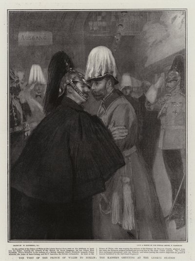 A Visita do Príncipe de Gales a Berlim, a Saudação do Kaiser na Estação Lehrte de William Hatherell
