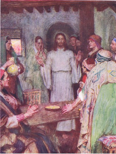 Então veio Jesus e ficou em pé no meio da História Bíblica publicada por Hodder & Stoughton, c.1930 de William Hatherell