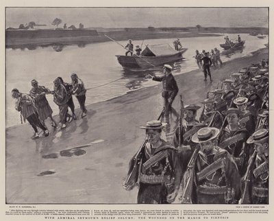 Com coluna de alívio do almirante Seymour, o ferido na marcha para Tientsin de William Hatherell