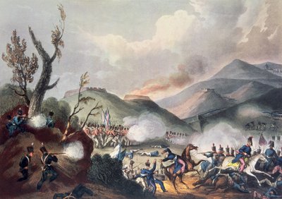 Batalha de Busaco, 27 de setembro de 1810, gravada por Thomas Sutherland (BC 1785) de William Heath