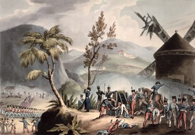 Batalha de Roleia, 17 de agosto de 1808, gravada por Thomas Sutherland (bc1785) (aquatint) de William Heath