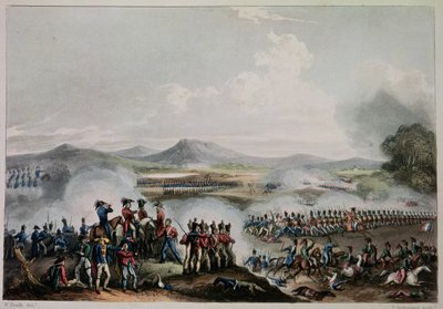 Batalha de Talavera, 28 de julho de 1809, gravada por Thomas Sutherland (bc1785) de William Heath