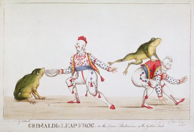 Grimaldi&39;s Leap Frog na Comédia Pantomima do Peixe Dourado, 1812 de William Heath
