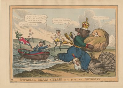 Imperial Bears Grease Greece ou uma espiada no futuro. Caricatura sobre a Guerra Russo-Turca, 1828. de William Heath