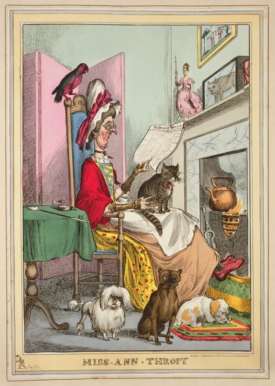 Miss-Ann-Thropy, publicado por Thomas McLean, Londres (gravura colorida) de William Heath