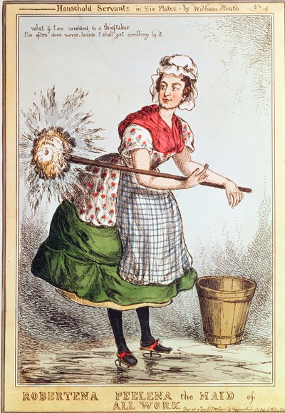 Robertena Peelena a empregada doméstica de todo o trabalho, não. 4 da série &39;Household Servants&39;, publicada em 1829 de William Heath