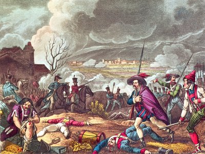 A Batalha de Toulouse, 10 de abril de 1814, gravada por JCStadler (fl. 1780-1812) (aquatint) de William Heath
