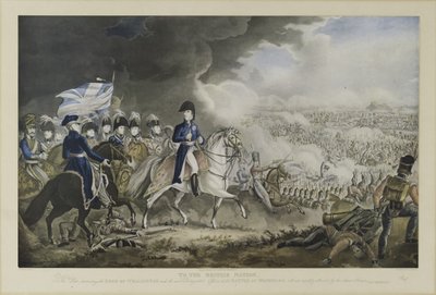 &39;Para a Nação Britânica&39;, O Duque de Wellington e os Oficiais Mais Ilustres na Batalha de Waterloo, 18 de junho de 1815, aquatint de WT Fry e T. Sutherland, publicado por J. Jenkins, Londres, 18 de William Heath