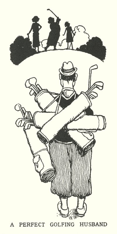 Um Marido de Golfe Perfeito (litho) de William Heath Robinson