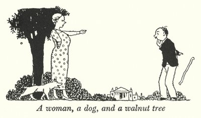 Uma mulher, um cão e uma nogueira (litho) de William Heath Robinson