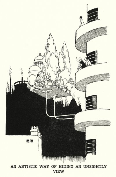 Uma Forma Artística de Esconder uma Vista Despercebida (litho) de William Heath Robinson