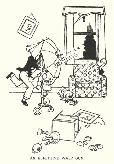 Uma Pistola de Vespa Eficaz (litho) de William Heath Robinson
