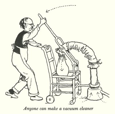 Qualquer pessoa pode fazer um aspirador (litho) de William Heath Robinson