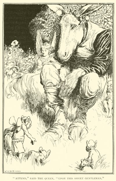 Atender, disse a rainha, sobre este doce cavalheiro de William Heath Robinson