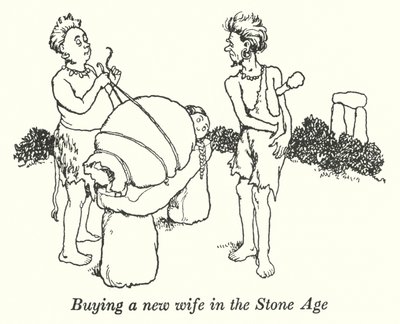 Comprar uma nova esposa na Idade da Pedra (litho) de William Heath Robinson
