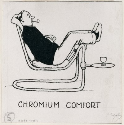 &39;Chromium Comfort&39;, detalhe de &39;How to Live in a Flat&39;, publicado em 1936 de William Heath Robinson