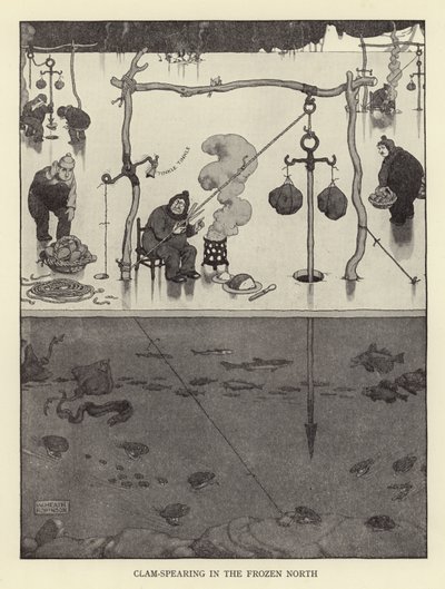 Clam-spearing no norte congelado de William Heath Robinson