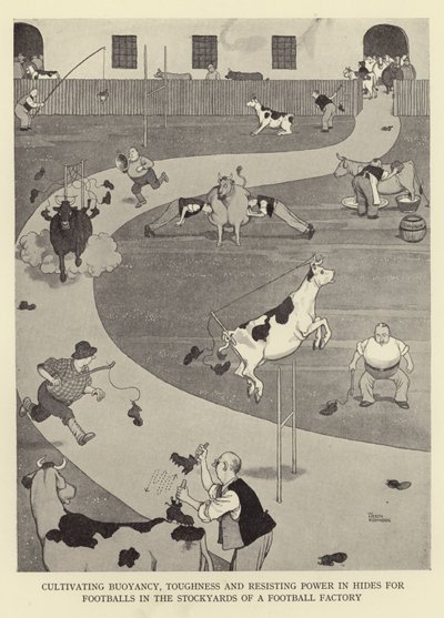 Cultivando a flutuabilidade, resistência e resistência ao poder em peles para bolas de futebol nos currais de uma fábrica de futebol de William Heath Robinson