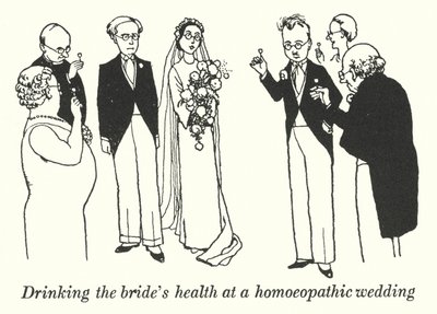 Bebendo a saúde da noiva em um casamento homeopático (litho) de William Heath Robinson