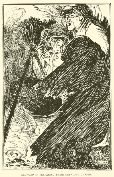 Envolvido na preparação de seus encantos terríveis de William Heath Robinson