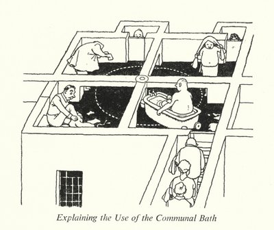 Explicando o Uso do Banho Comum (litho) de William Heath Robinson