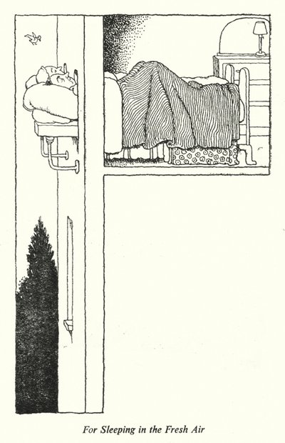 Para Dormir ao ar livre (litho) de William Heath Robinson