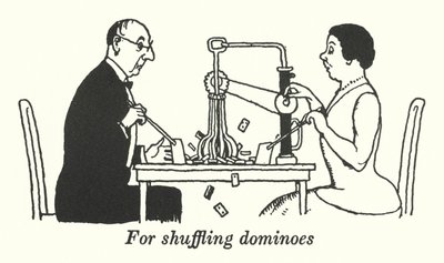 Para baralhar dominó (litho) de William Heath Robinson